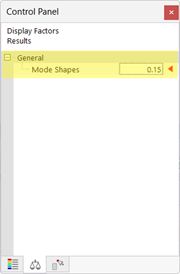 The control panel shows the mode shapes with precise results.
