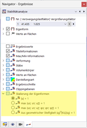 The image shows the standardized and scaled results in the navigator.