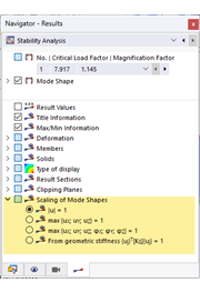 The image shows the standardized and scaled results in the navigator.