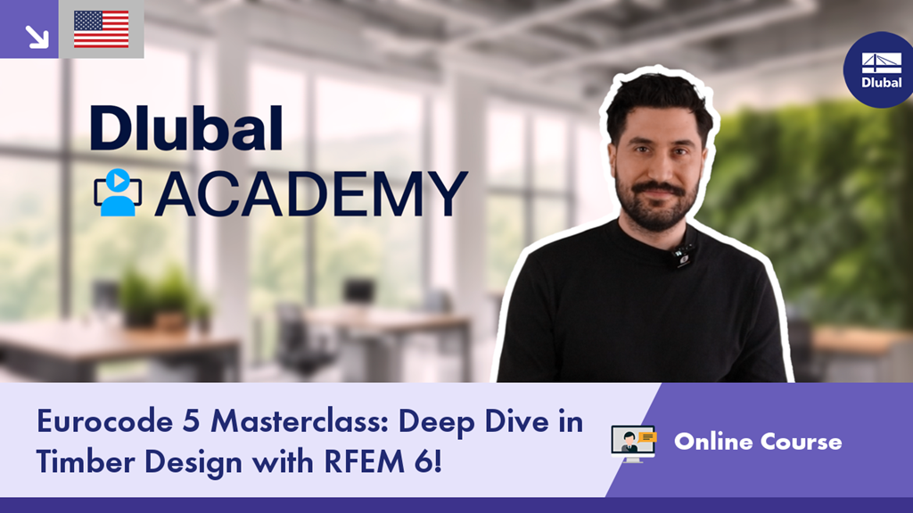 In the image, the online training Eurocode 5 Masterclass on timber design using RFEM 6 is advertised.