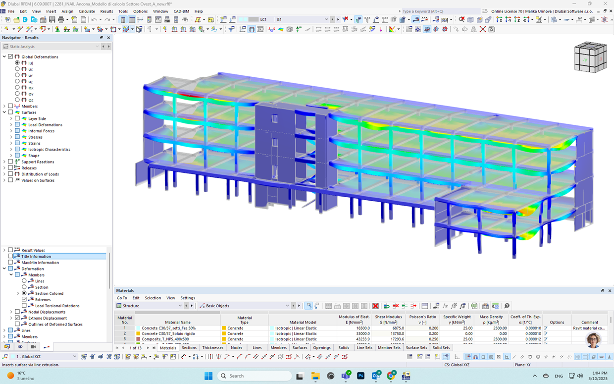 The image shows the facade of the INAIL Ancona Headquarters project in Italy.