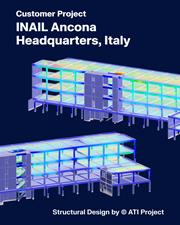 The customer project at INAIL Ancona Headquarters in Italy is depicted.