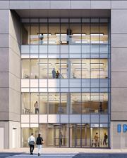 The image depicts the INAIL Ancona Headquarters in Italy as a customer project.