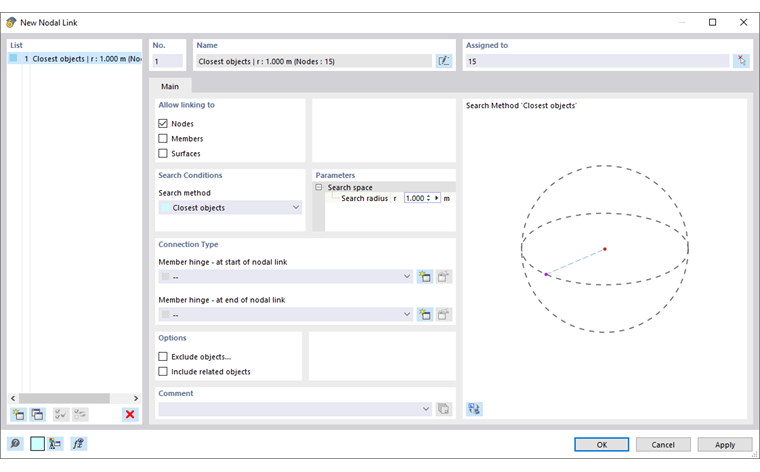 Dialog Box "New Nodal Link"