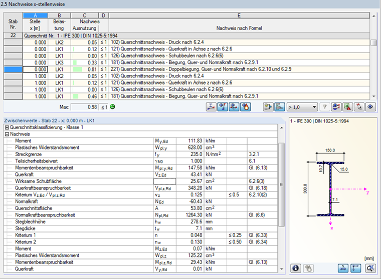 Window 2.5 for point-by-point analysis of design checks in a building model.