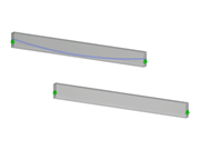 Simulation of a single-span beam with and without prestressing tendons using construction stages for structural analysis.