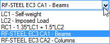 Panel for selecting the design module with for specific calculations in engineering software