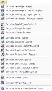 Illustration of a software tool showing the extrusion of surfaces in a building application.