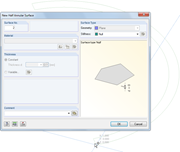 Dialog box for graphically defining a half-annular surface in a software application.
