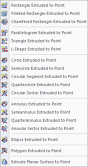 Feature '"Extrude to point" for three-dimensional modeling in a software tool
