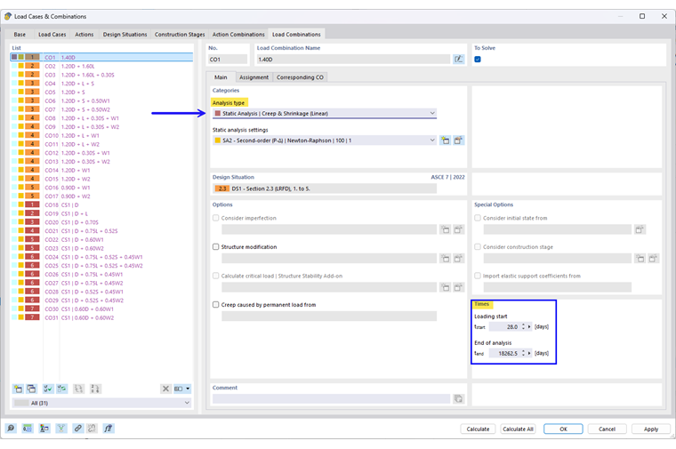 Illustration of creep and shrinkage effects in a structural model.