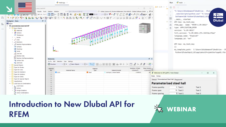 Webinar on using the new Dlubal API in RFEM to improve calculation processes.