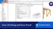 Technical feature of snow overhangs and snow guard solutions.