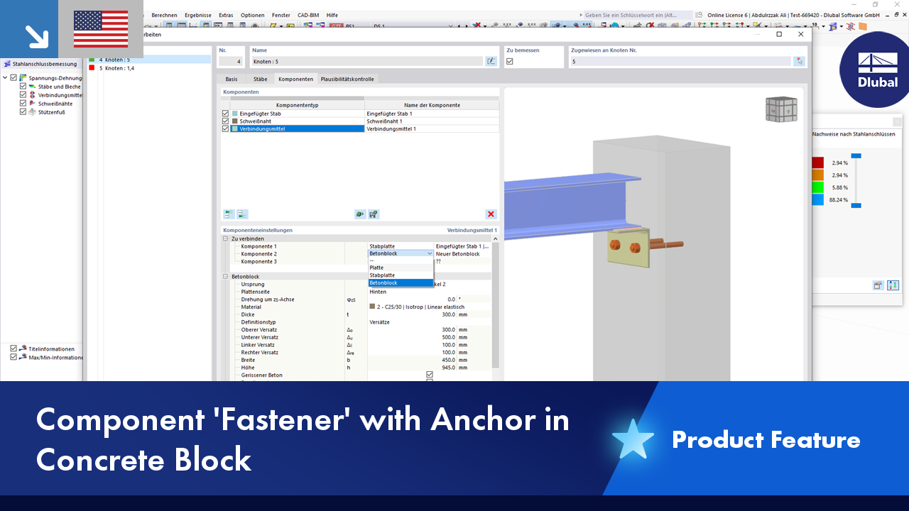 The "Connection Joints" component shows an anchor in the concrete block as a part of the product feature.