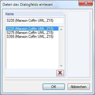 Dialog box for entering data in the RFEM 5 software with various options for calculations.