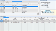 Dialog box for selecting the load model with various options and parameters in civil engineering.