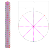 Schematic display of connection of the “Pile” member type to soil solids by means of a spoke wheel