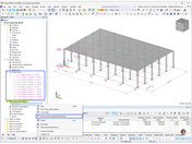 Visualization of structural analysis strips generated in a model using the Strip Wizard tool. These strips aid in analyzing specific load distributions and design aspects of complex structural elements efficiently.