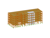 Modern building made of timber and concrete with a focus on sustainable architecture.