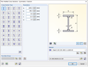 Symmetrical I-sections made of thin-walled cross-sections displayed with geometric precision.