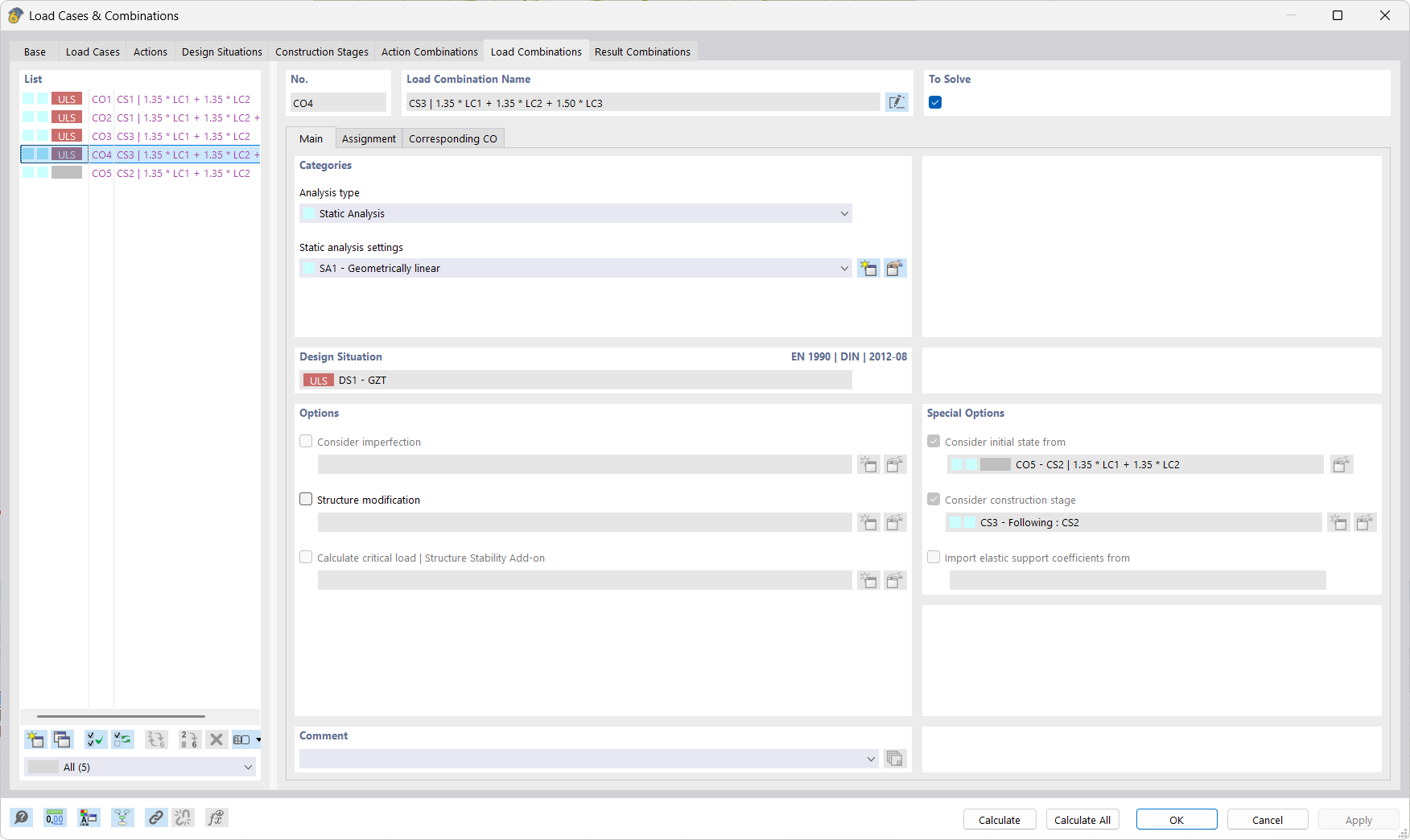 Automated generation of load and load combinations for each construction stage with a clear structure.