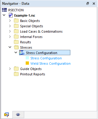 Stress Configuration in Navigator
