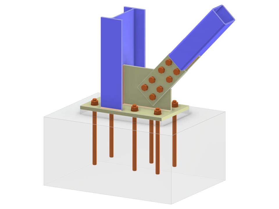 Model 005669 | Column Base with Gusset Plate and Bolted Diagonal Connection