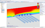 Wind velocity field of a solar tracker in RWIND © Axial Structural Solutions