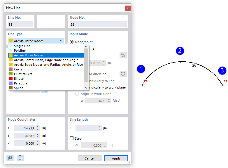 Creating an arch graphically