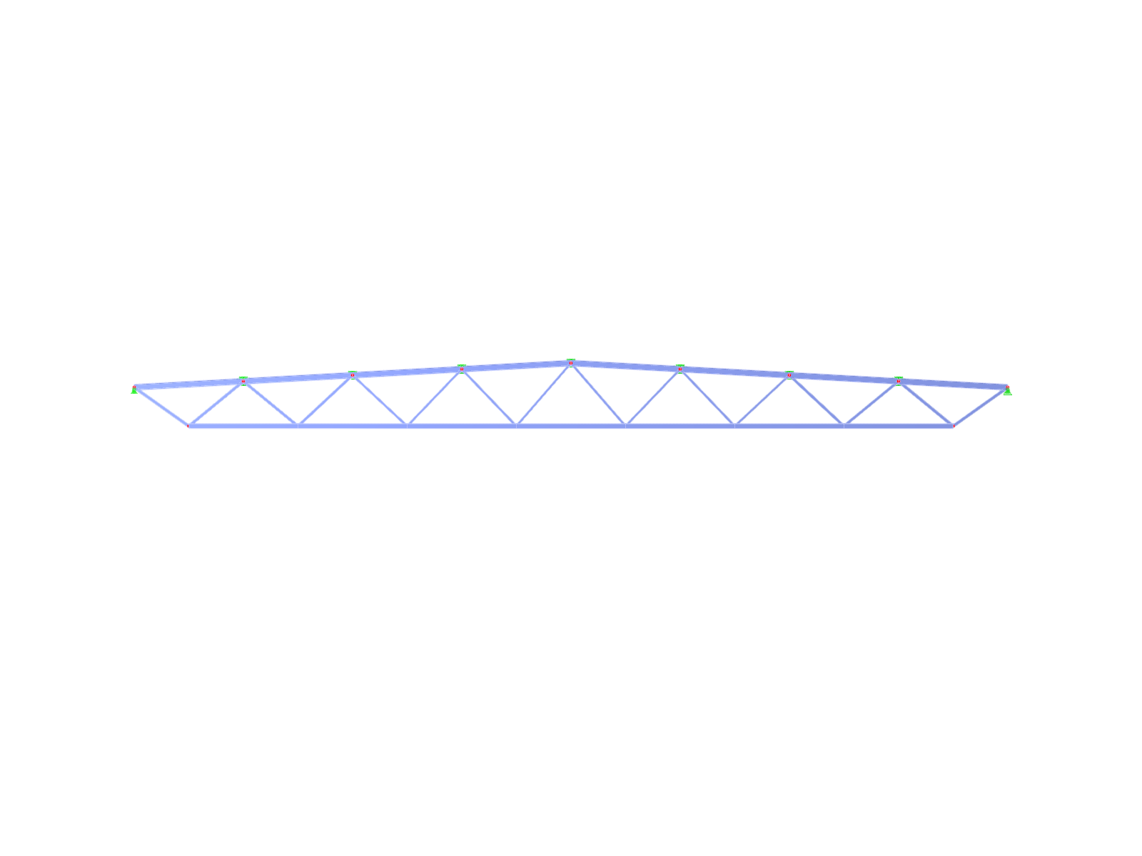 Detailed view of a steel truss with typical connections and bracing.