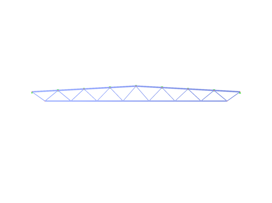 Detailed view of a steel truss with typical connections and bracing.