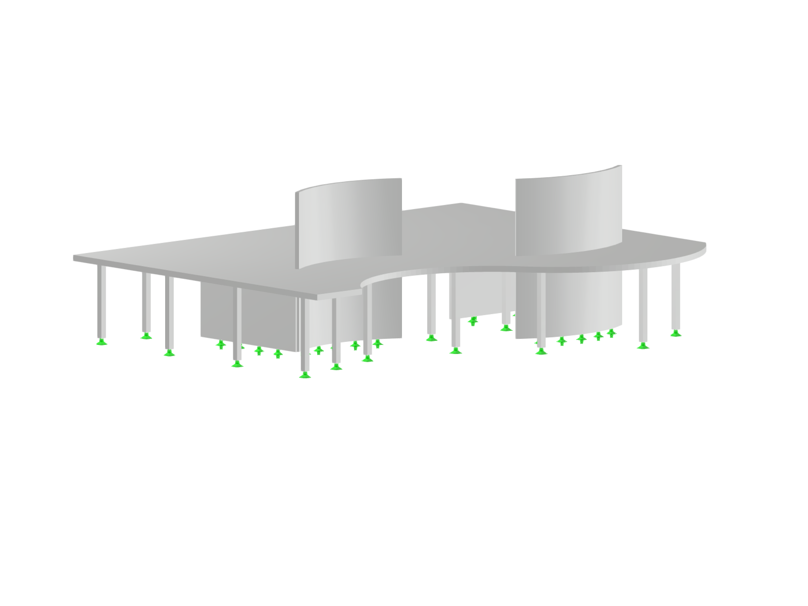 Modern reinforced concrete building with clean lines and a structured facade.
