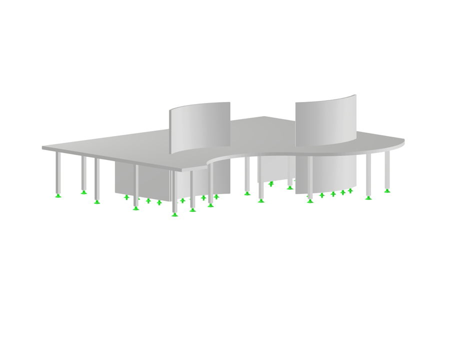 Modern reinforced concrete building with clean lines and a structured facade.