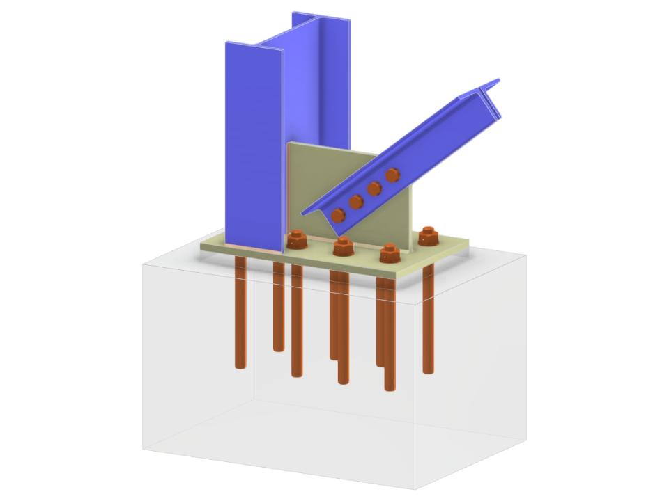Model 005684 | Column Base with Gusset Plate and Bolted Diagonal Connection
