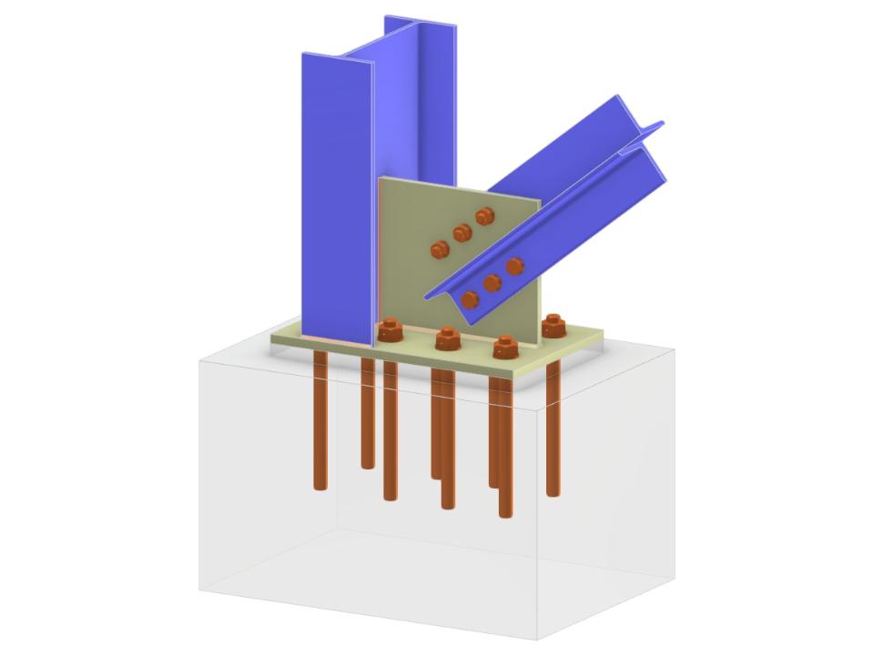 Model 005686 | Column Base with Gusset Plate and Bolted Diagonal Connection