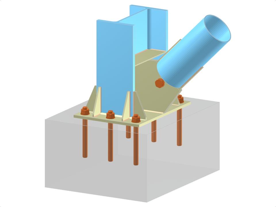 Model 005687 | Column Base with Gusset Plate and Bolted Diagonal Connection