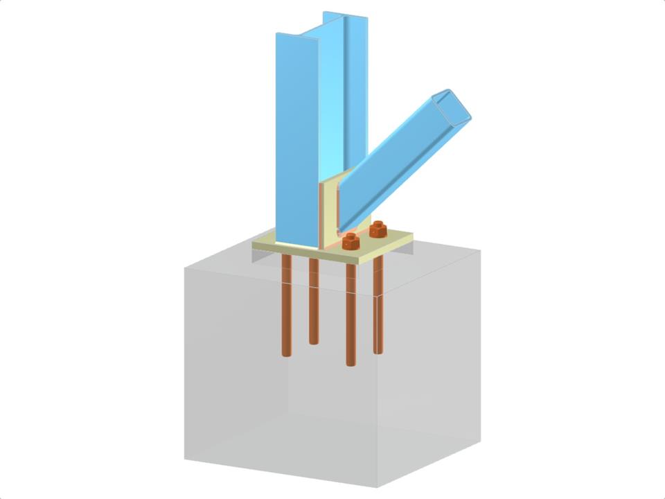 Model 005688 | Column Base with Gusset Plate and Bolted Diagonal Connection