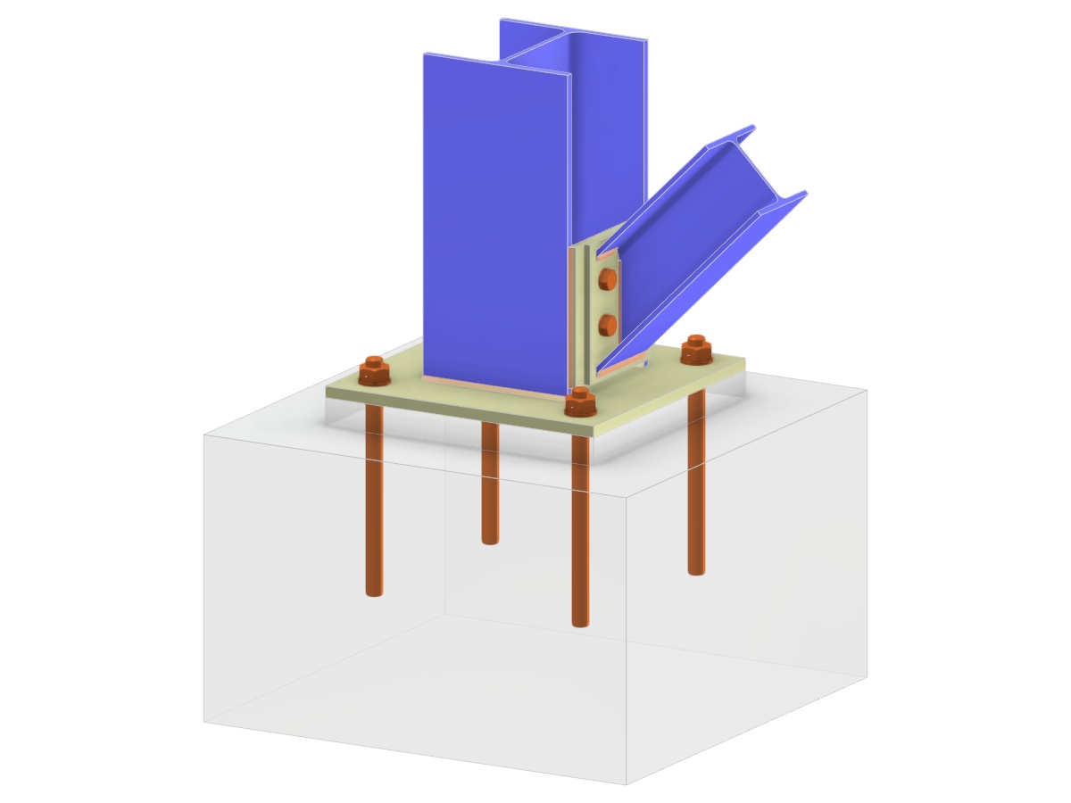 Model 005689 | Column Base with Bolted Diagonal Connection