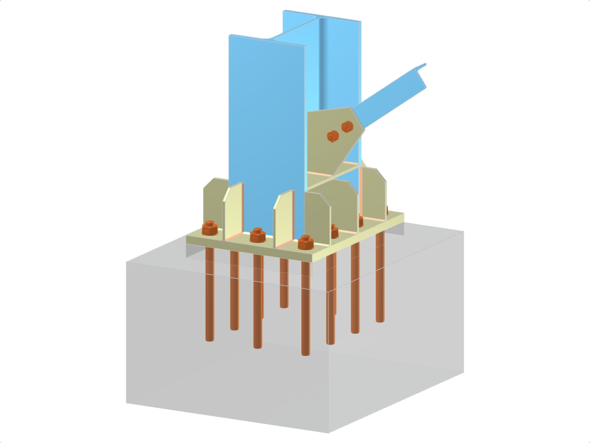 Model 005691 | Column Base with Gusset Plate and Bolted Diagonal Connection
