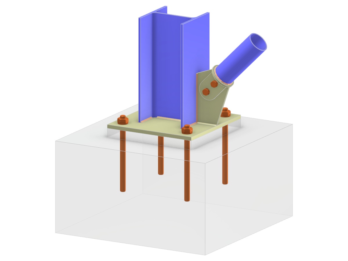 Model 005692 | Column Base with Gusset Plate and Bolted Diagonal Connection