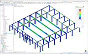 Elastic equivalent stress analysis model of swimming pool redevelopment in Sassari.