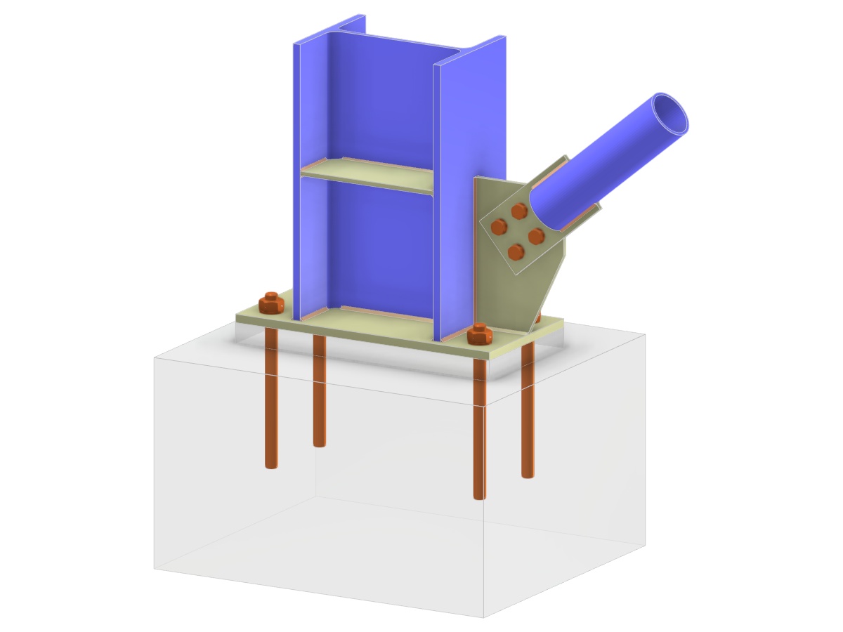 Model 005699 | Column Base with Gusset Plate and Bolted Diagonal Connection