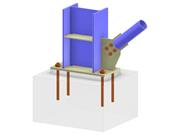 Model 005699 | Column Base with Gusset Plate and Bolted Diagonal Connection