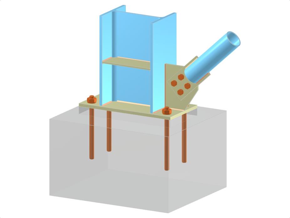 Model 005700 | Column Base with Gusset Plate and Bolted Diagonal Connection