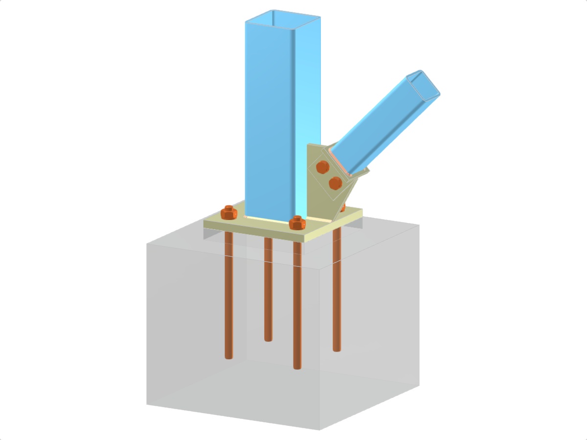 Model 005706 | Column Base with Gusset Plate and Bolted Diagonal Connection
