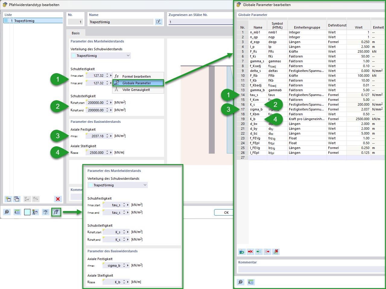 KB 001955 | Parametric Pile Modeling with Empirical Pile Resistances According to Tschuchnigg | Parameterized pile resistance