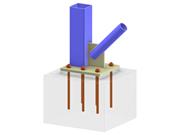 Model 005720 | Column Base with Stiffener and Welded Diagonal Connection