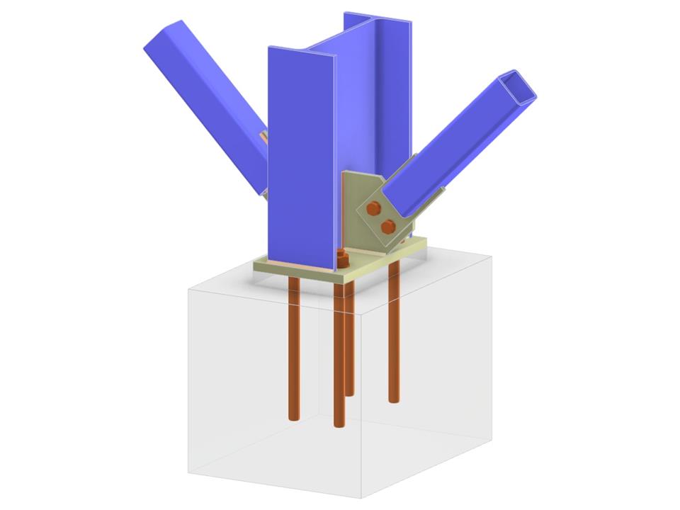 Model 005724 | Column Base with Two Diagonals of Vertical Bracing
