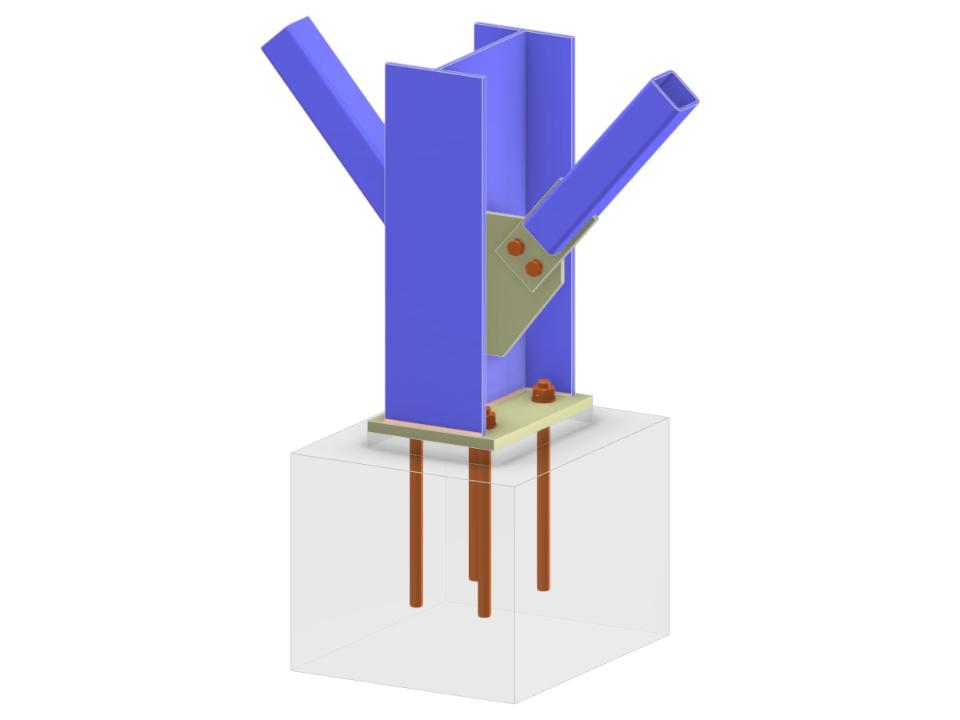 Model 005725 | Column Base with Two Diagonals of Vertical Bracing