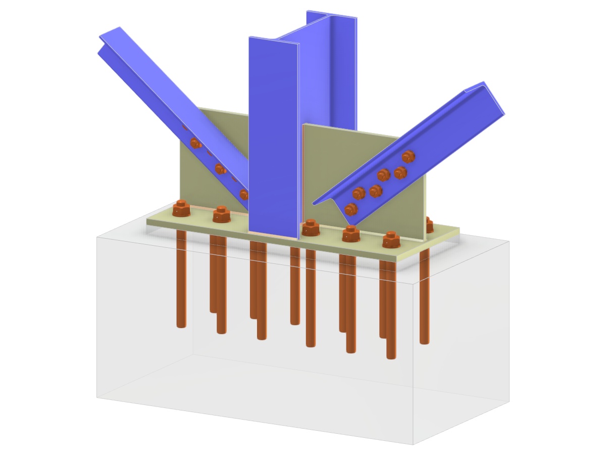 Model 005729 | Column Base with Two Diagonals of Vertical Bracing